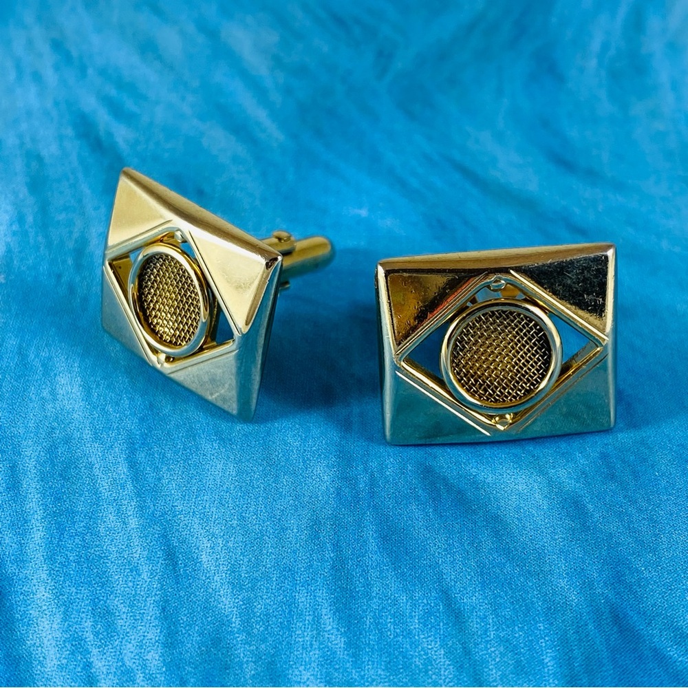 Gold mid mod Cufflinks by Swank